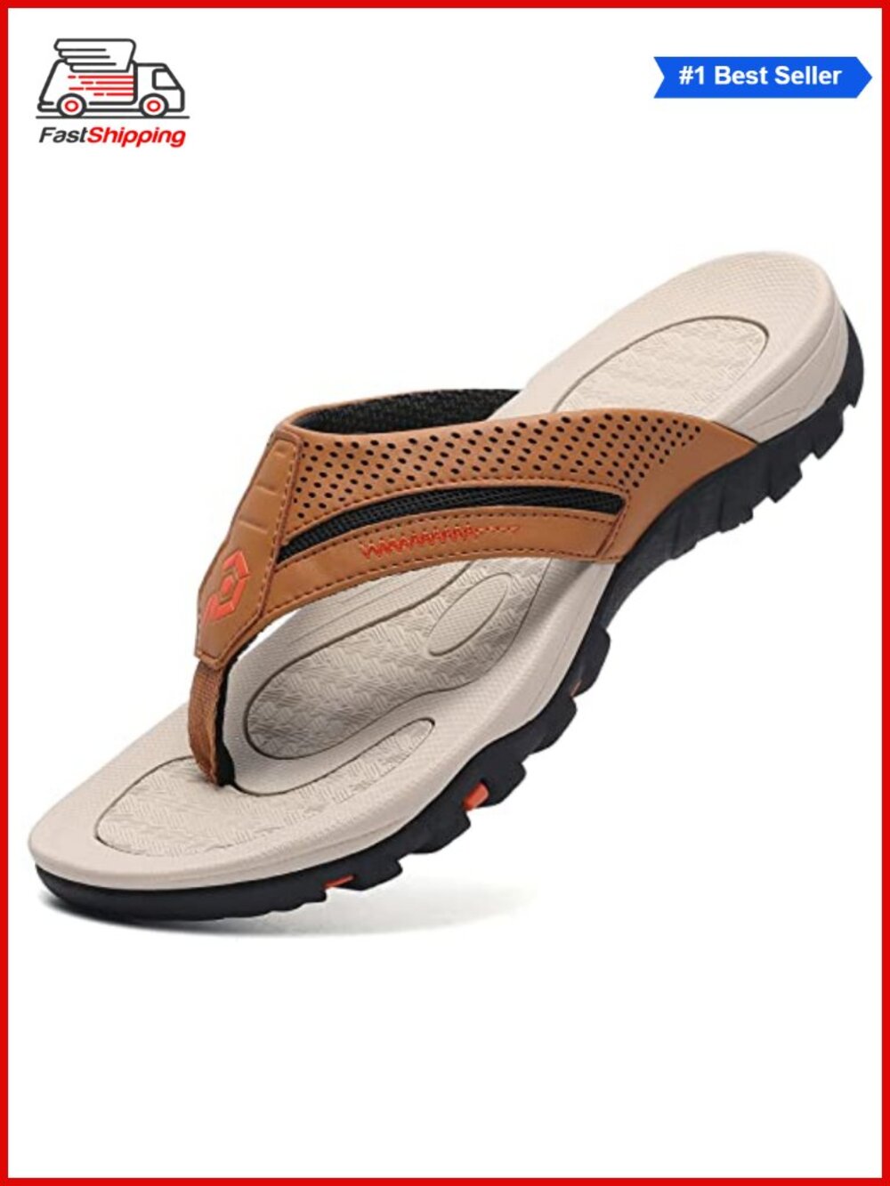 ✨Pulltop Men's Flip-Flops Thong Sandals EVA Rubber Sole Canvas Band Arch